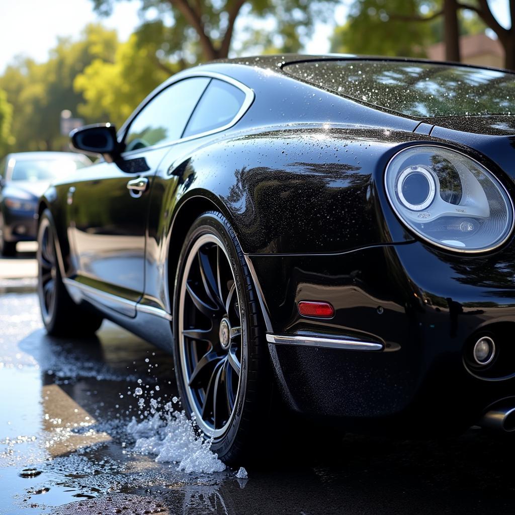 Ceramic Coated Black Car Los Angeles