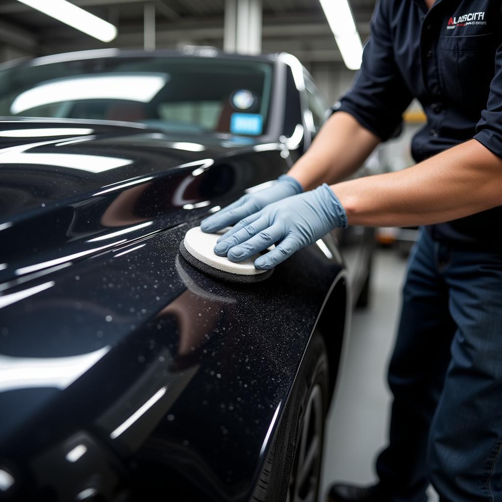 Applying Ceramic Coating to Car in Henderson, NV