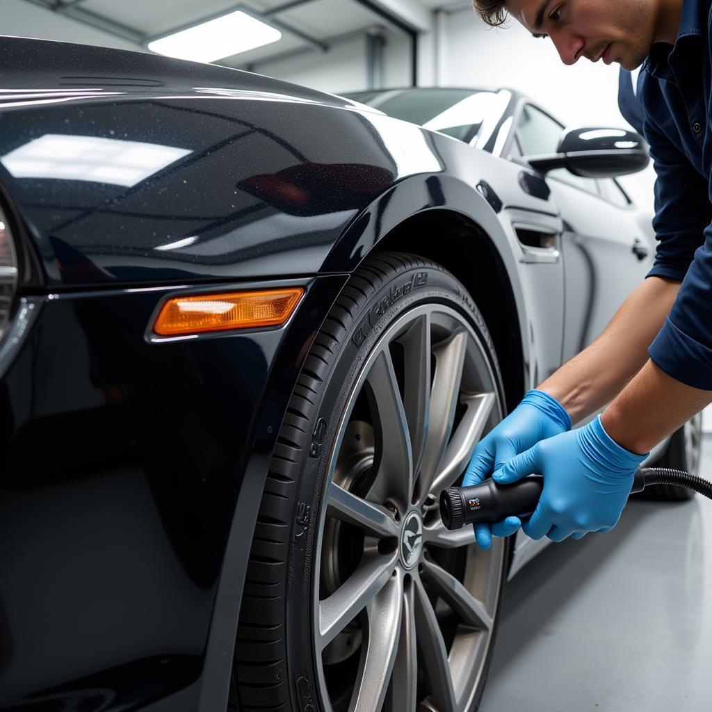 Applying Ceramic Coating on a Luxury Car