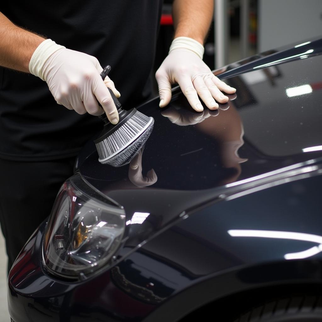 Applying Ceramic Coating on a Car in Chico