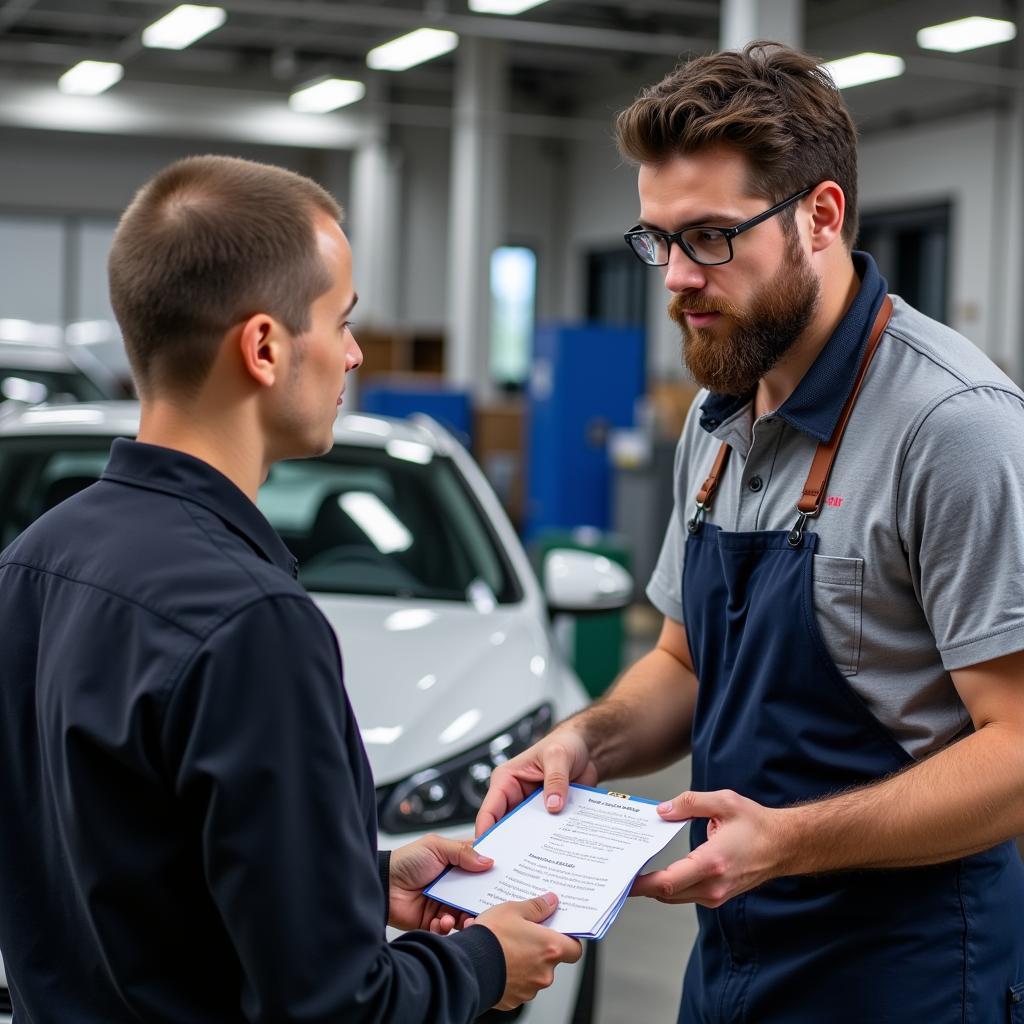 Certified Detailer Talking with Client