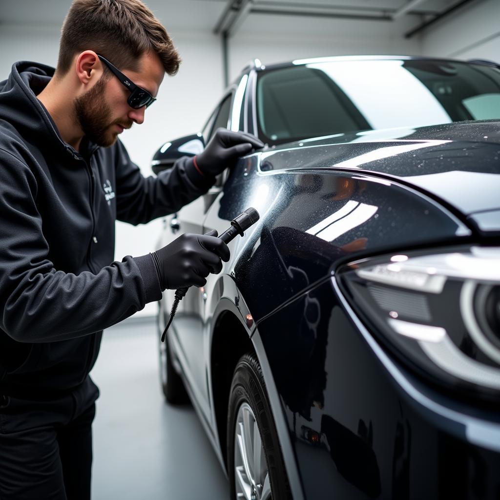 Certified Car Detailer at Work