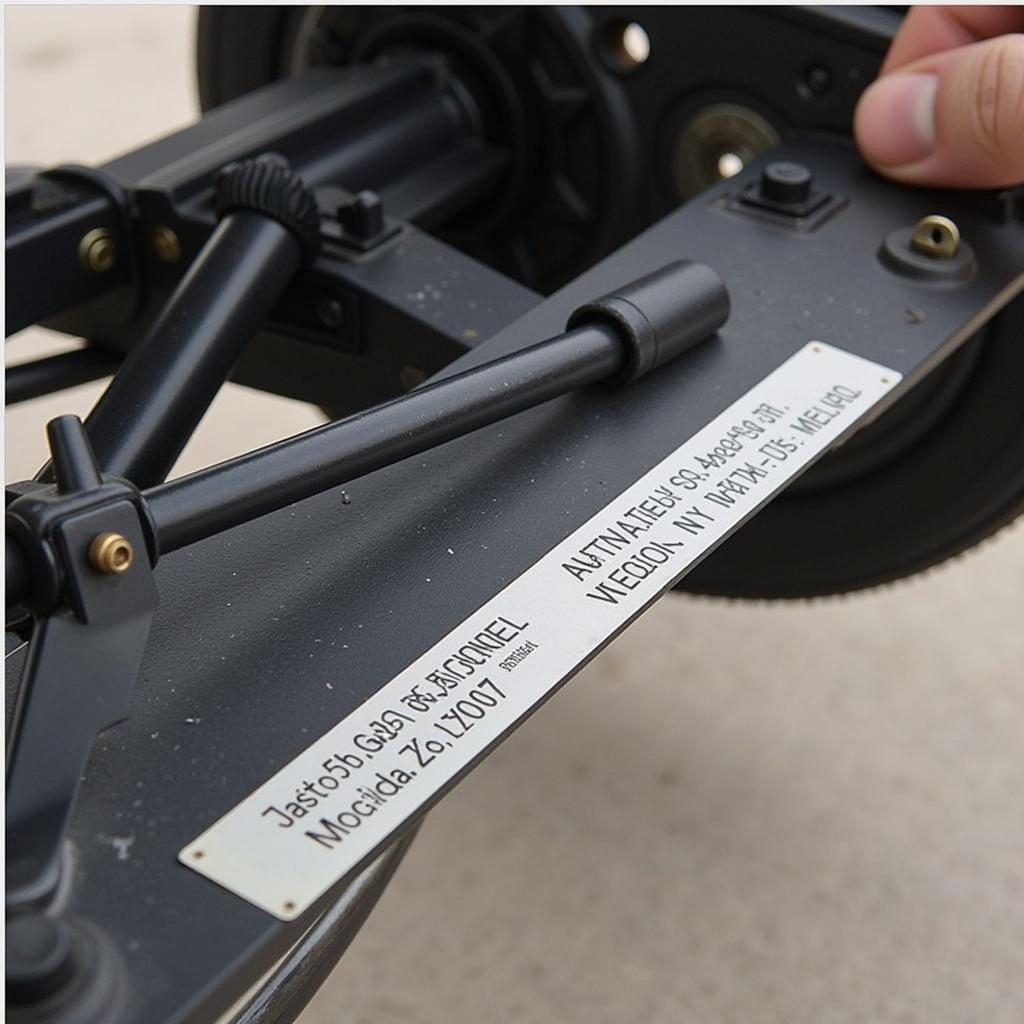 Example of Chassis Number Location on a Vehicle