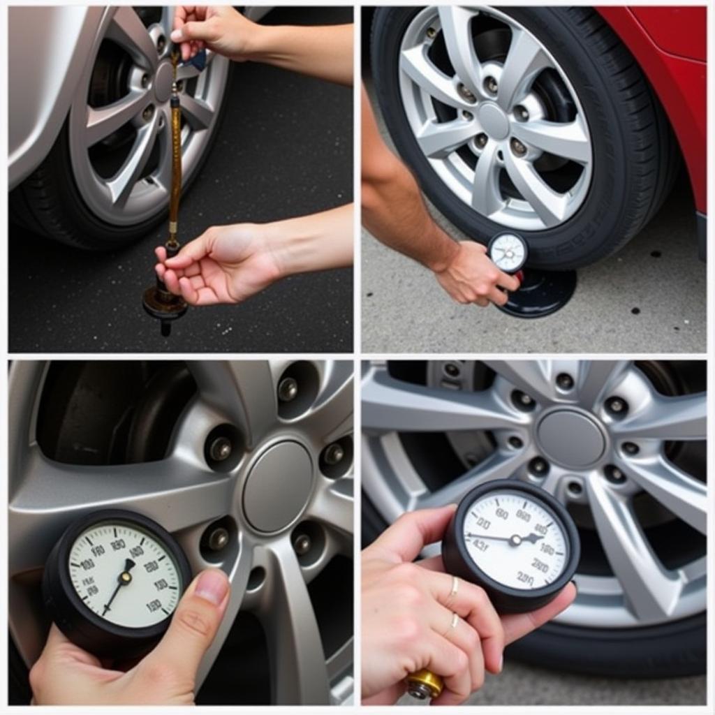 Checking Car Fluids and Tire Pressure