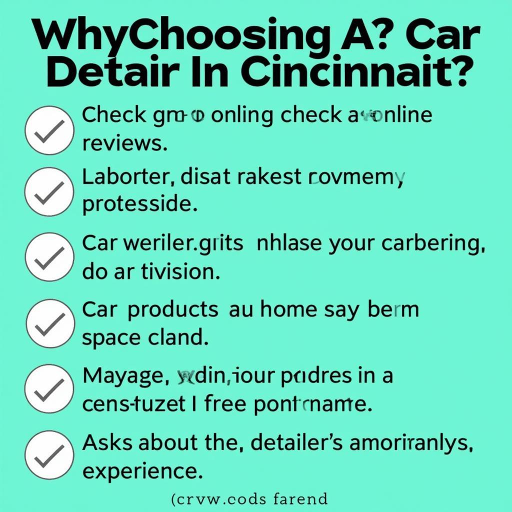 Choosing a Car Detailer in Cincinnati, OH: A checklist to help you select the best car detailing service.