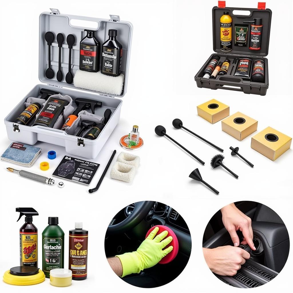 Different car detailing kits available for various needs and budgets.