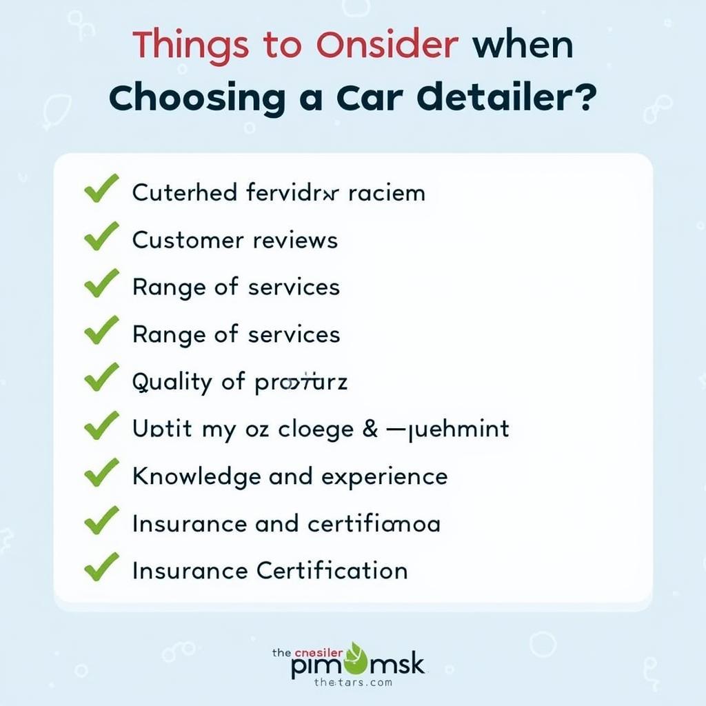 Choosing the Right Car Detailer Checklist