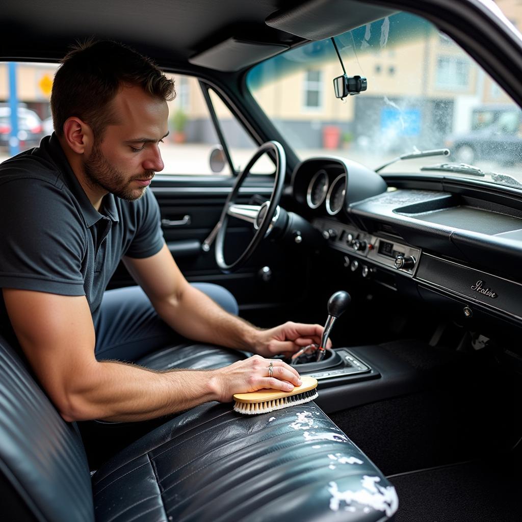 Classic car interior cleaning in Minneapolis