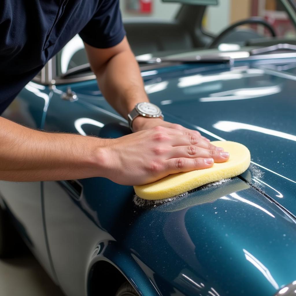 Applying Wax to a Classic Car