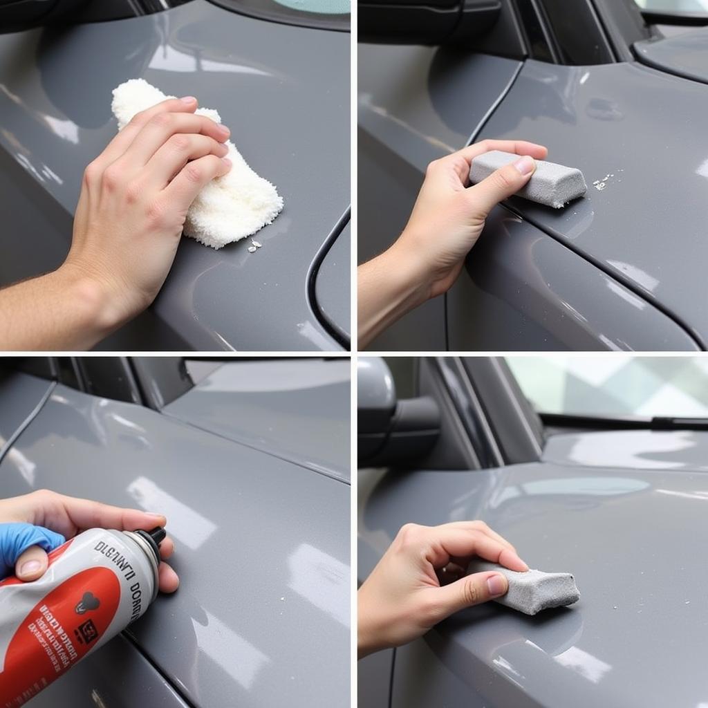 Using a clay bar to decontaminate car paint