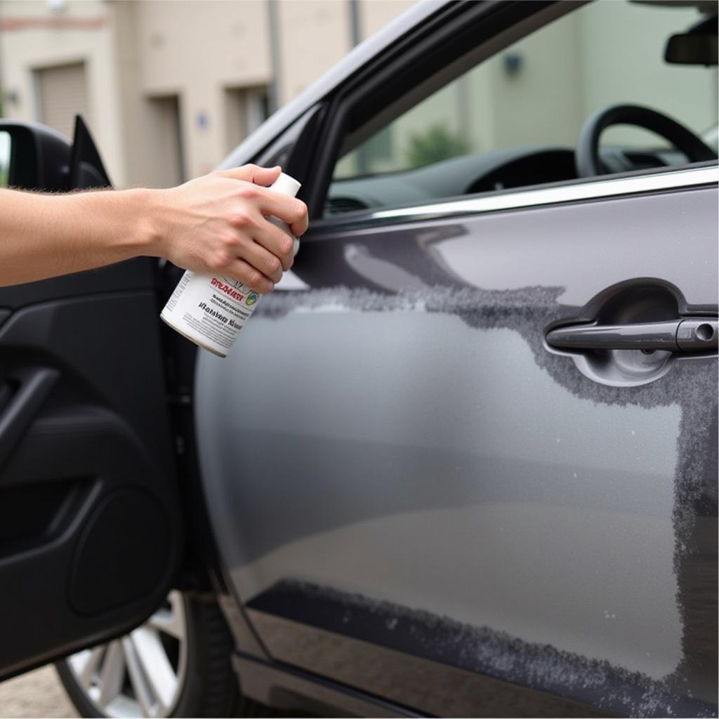 Applying Clay Bar Detailer Spray