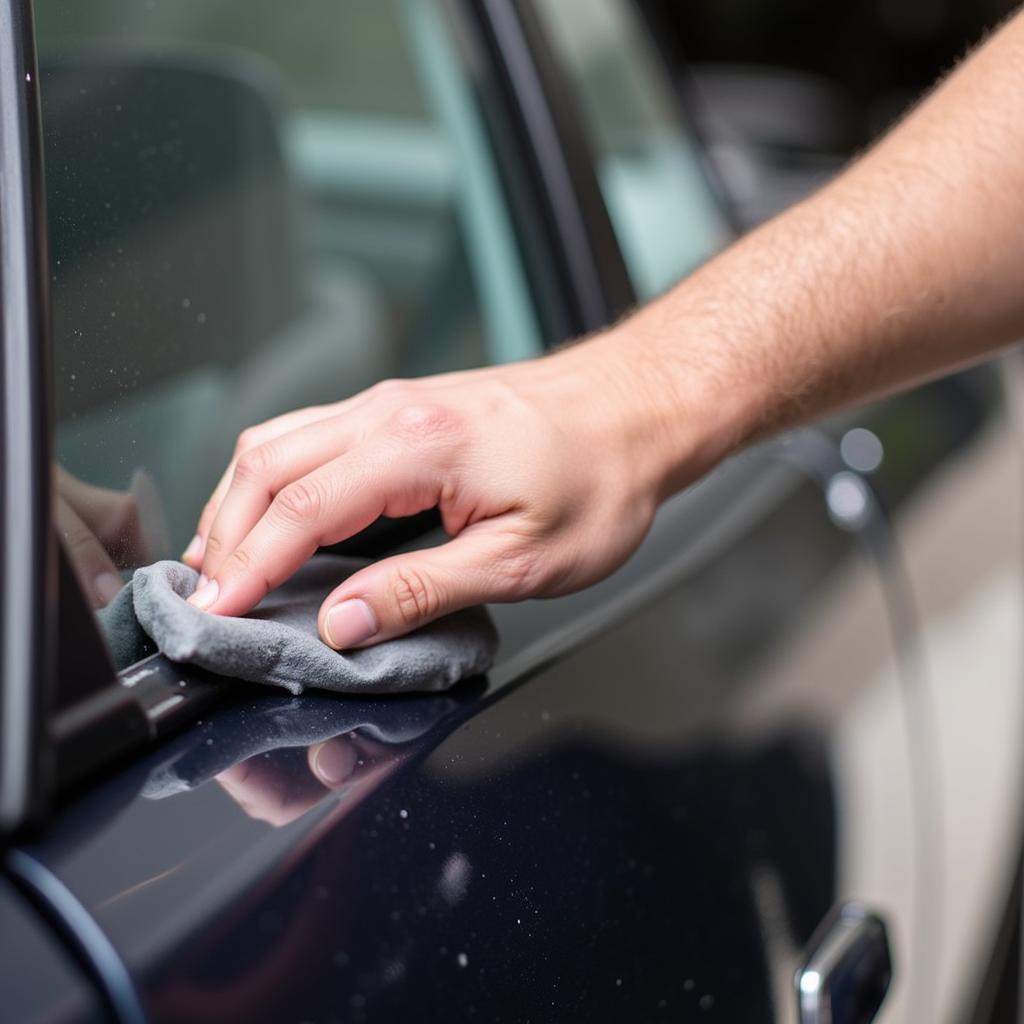 Applying Clay Bar to Car Paint