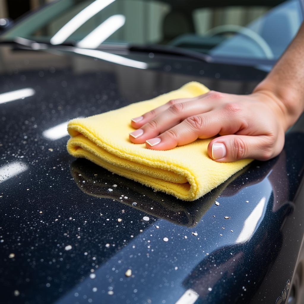 Clay Mitt Removing Contaminants from Car Paint