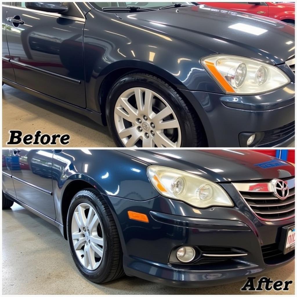 A gleaming car after a professional detailing service