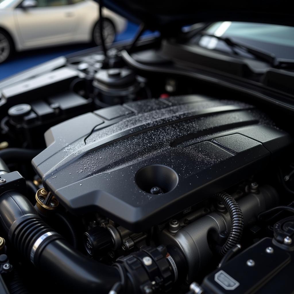 Clean and Shiny Car Engine