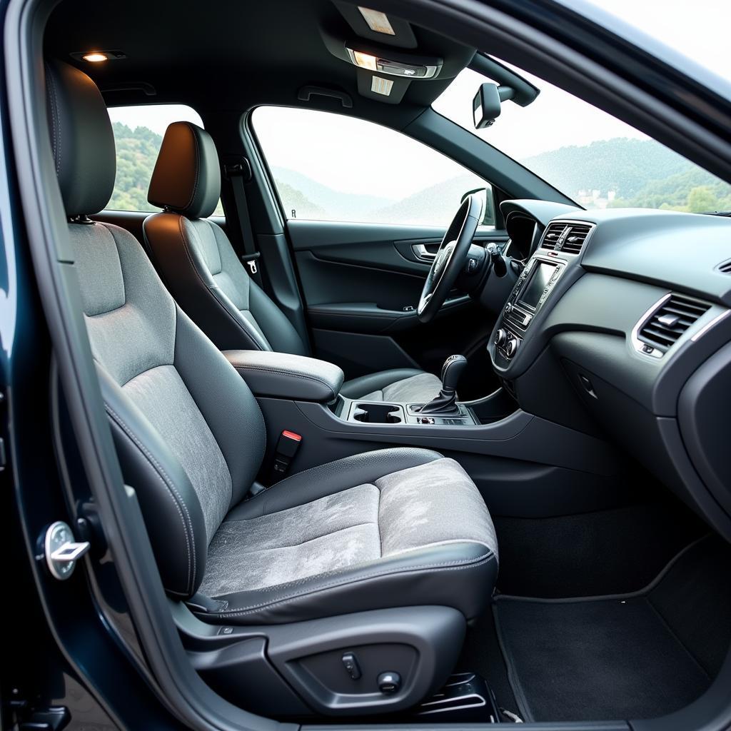 Clean and sparkling car interior after detailing.