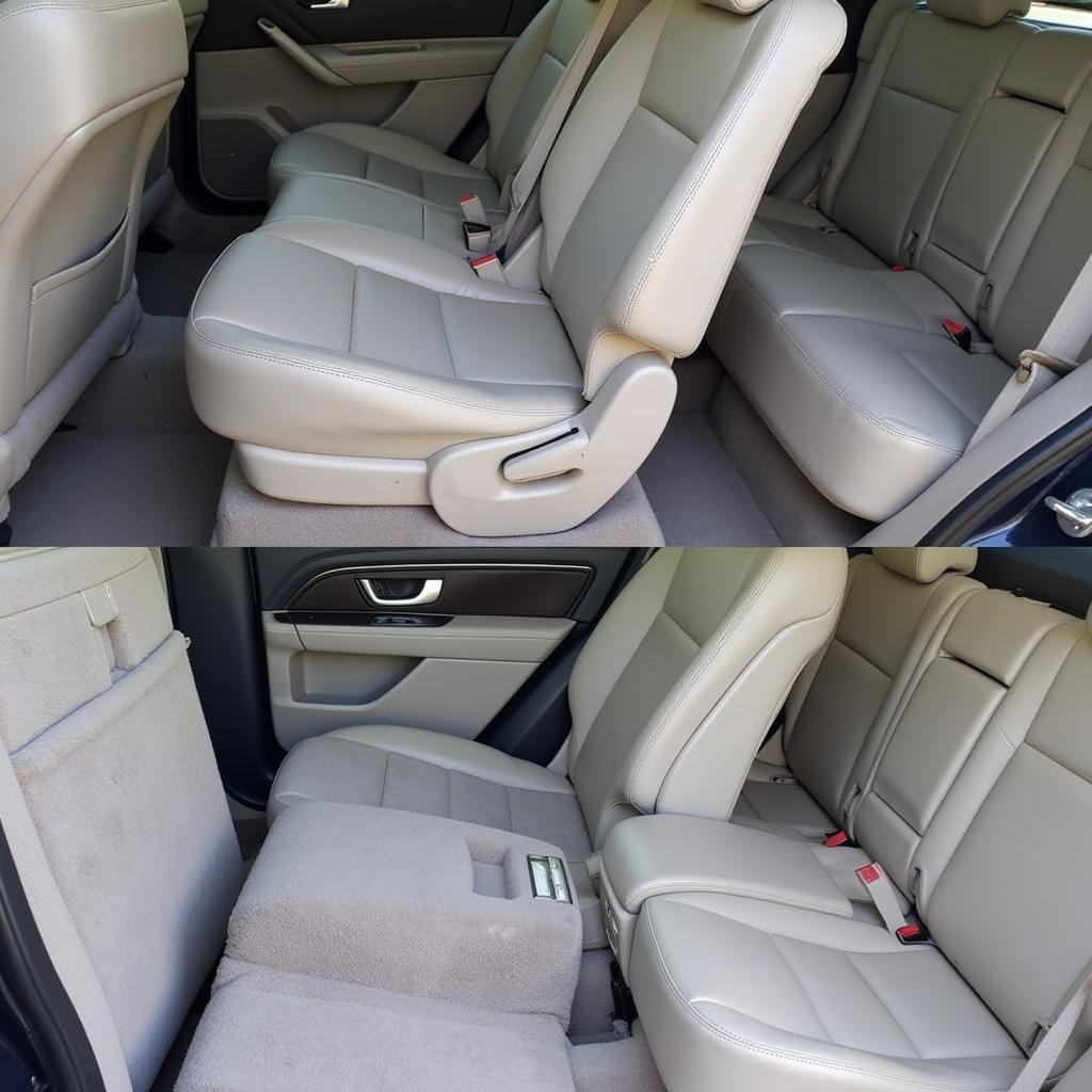 Clean Car Interior After Detailing: Spotless car interior after professional vomit cleaning, highlighting the restored condition and emphasizing the value of professional services.