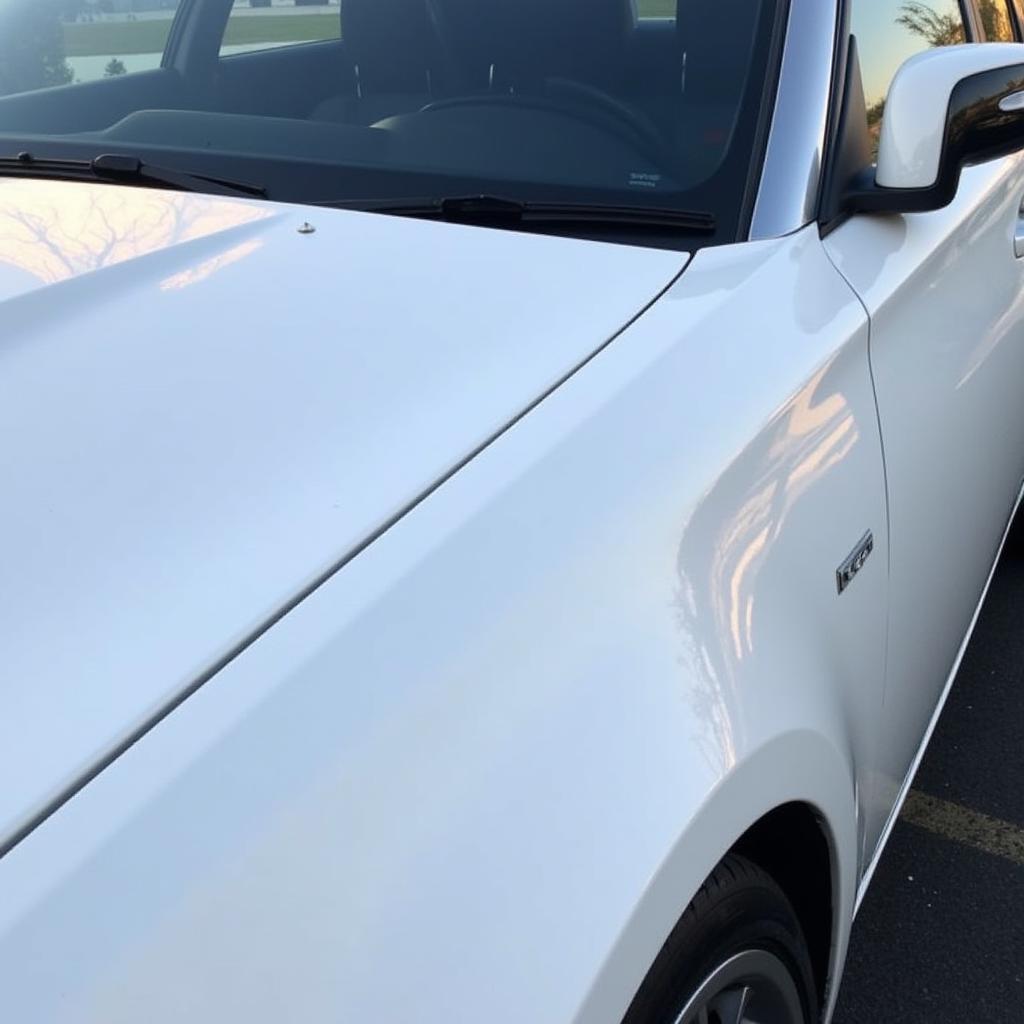 A Pristine White Car After Detailing