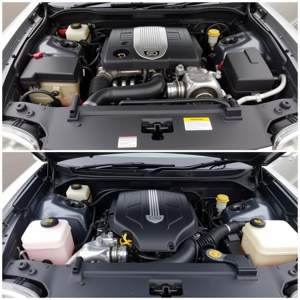 Sparkling Clean Car Engine Bay After Detailing