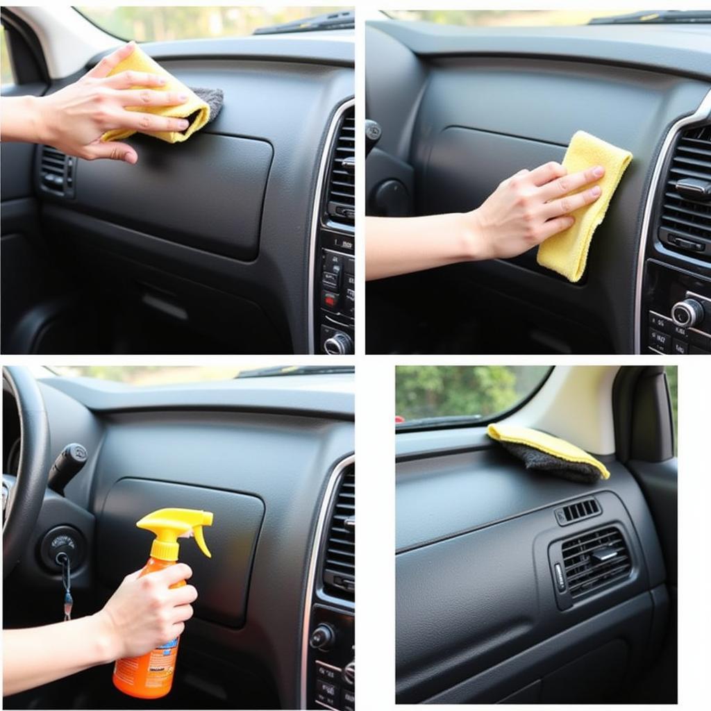 Cleaning Car Dashboard and Door Panels