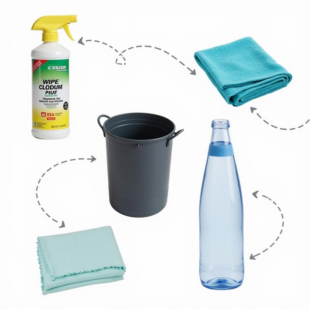 Essential cleaning supplies for a rental car