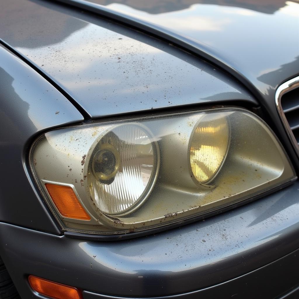 Cloudy and Yellowed Car Headlights