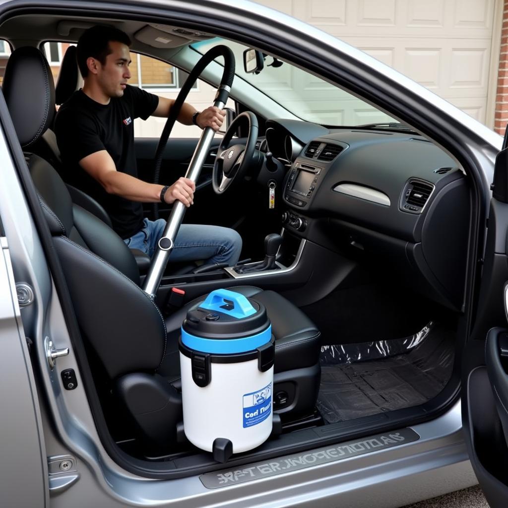 Commercial Car Detailing Vacuum in Use