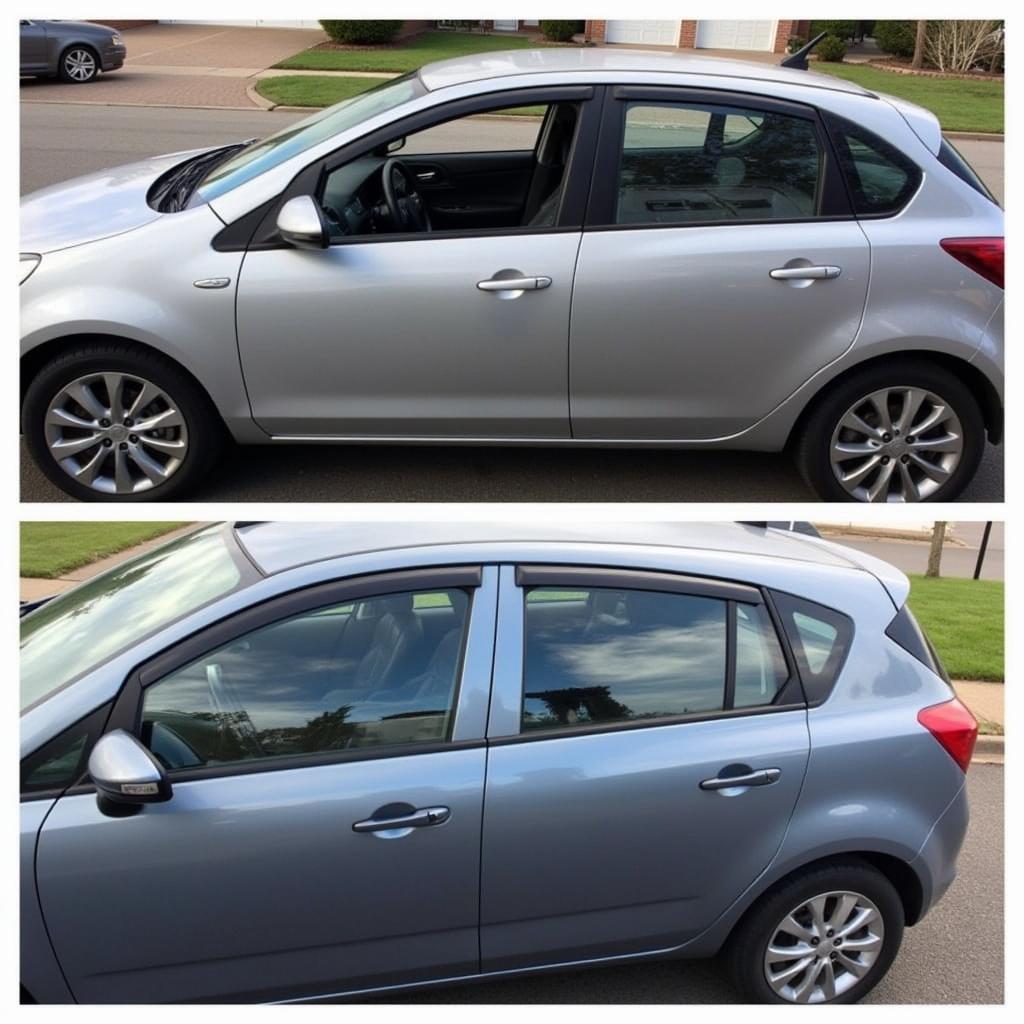 Comparing Car Before and After Detailing