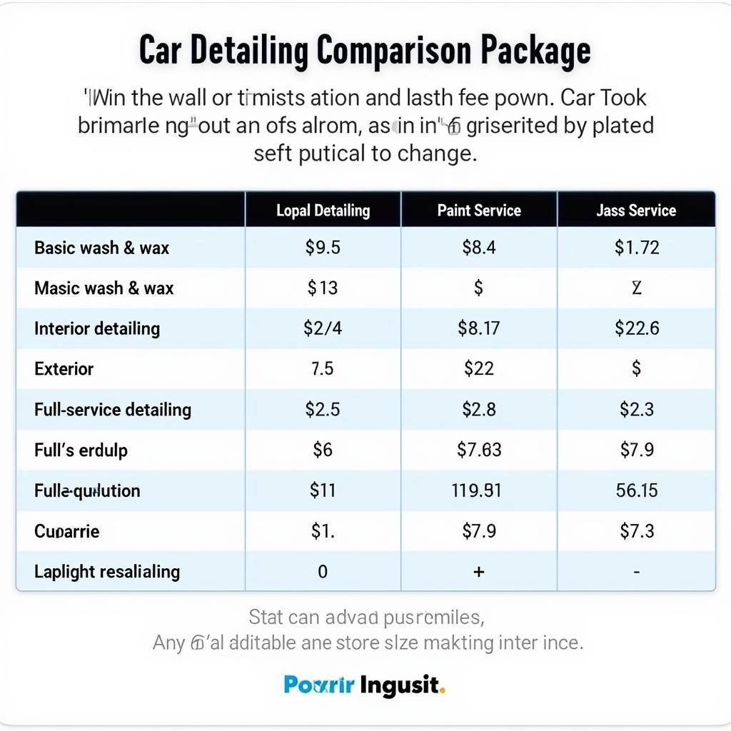 Comparing Car Detailing Prices