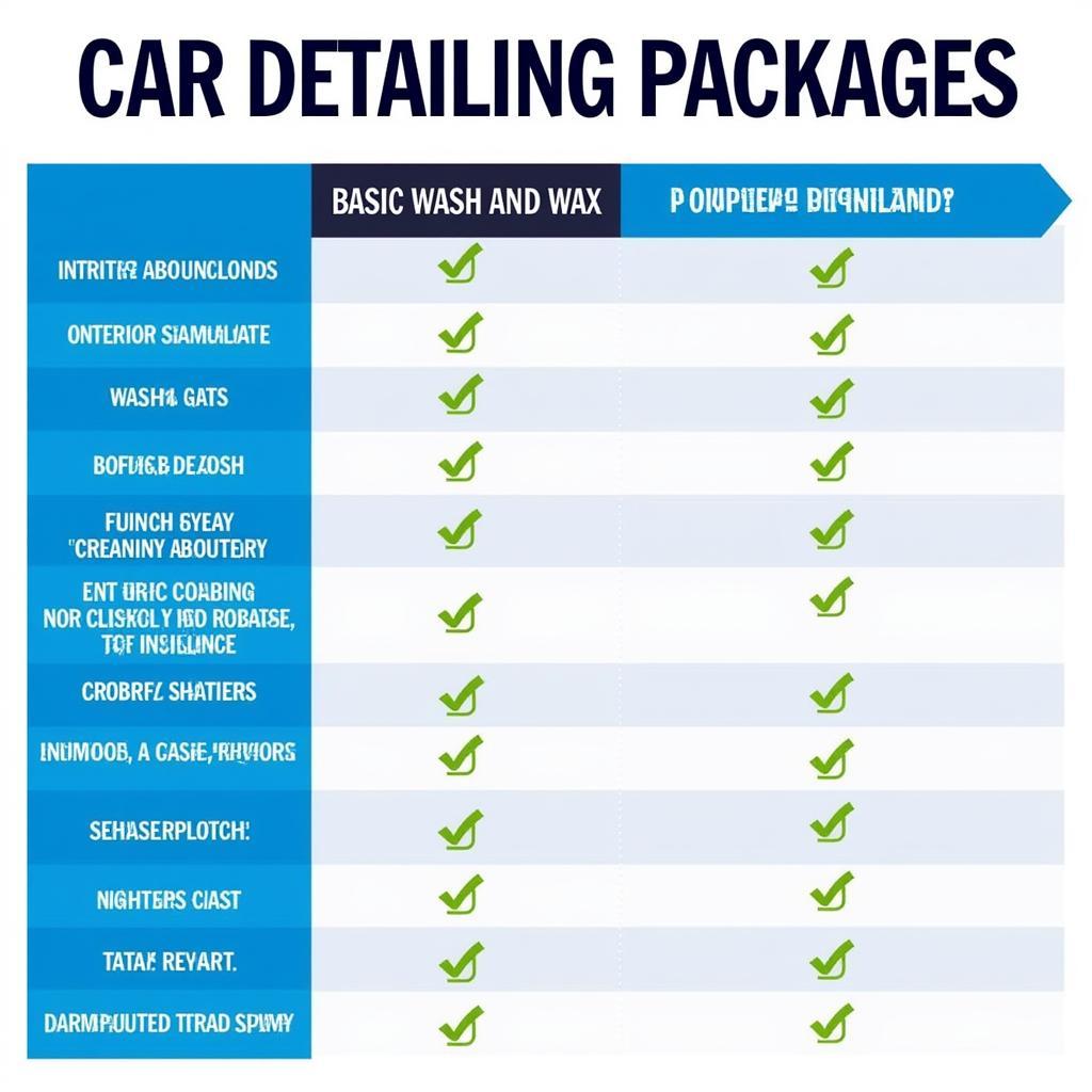 Comparing different car detailing service packages