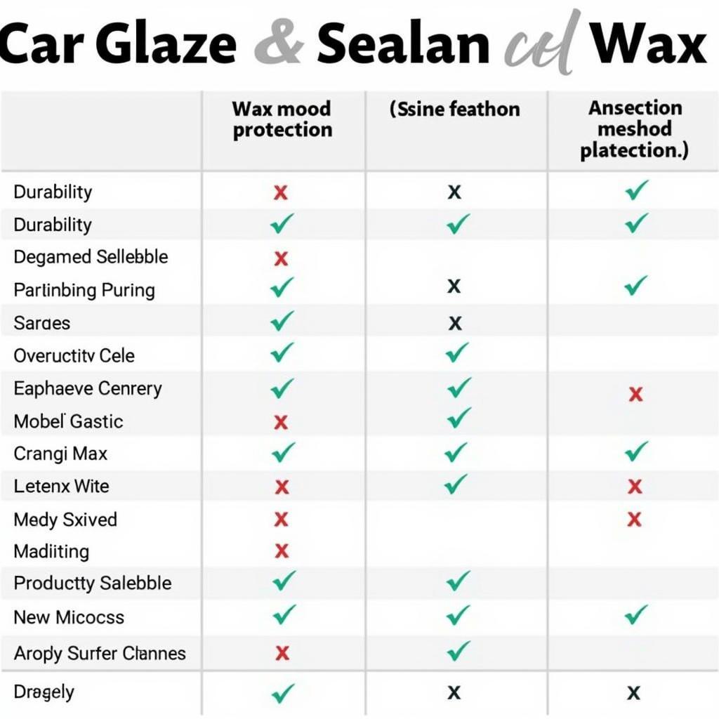 Comparison of Car Glaze, Sealant and Wax