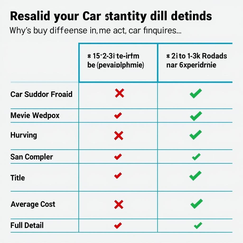 Comparison Chart of Car Radius Detail vs Full Detail