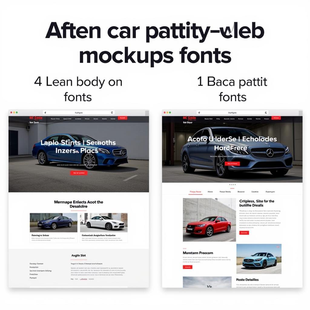 Comparing Different Fonts for Car Detailing Website