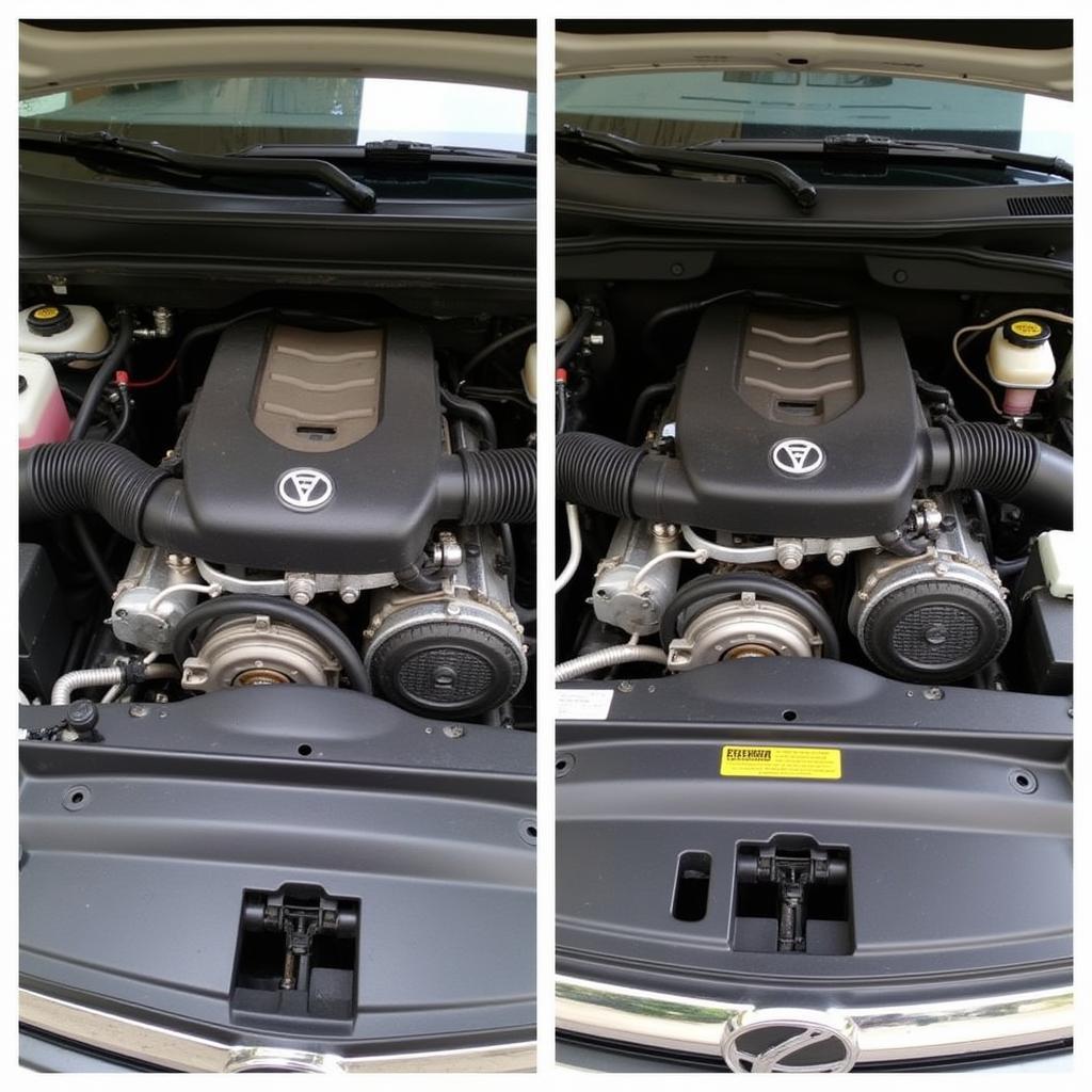 Comparing a Dirty and Clean Engine Bay