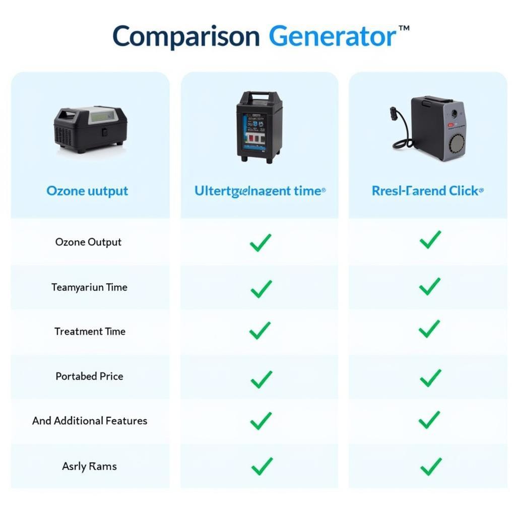 Comparison Chart of Ozone Generators for Car Detailing