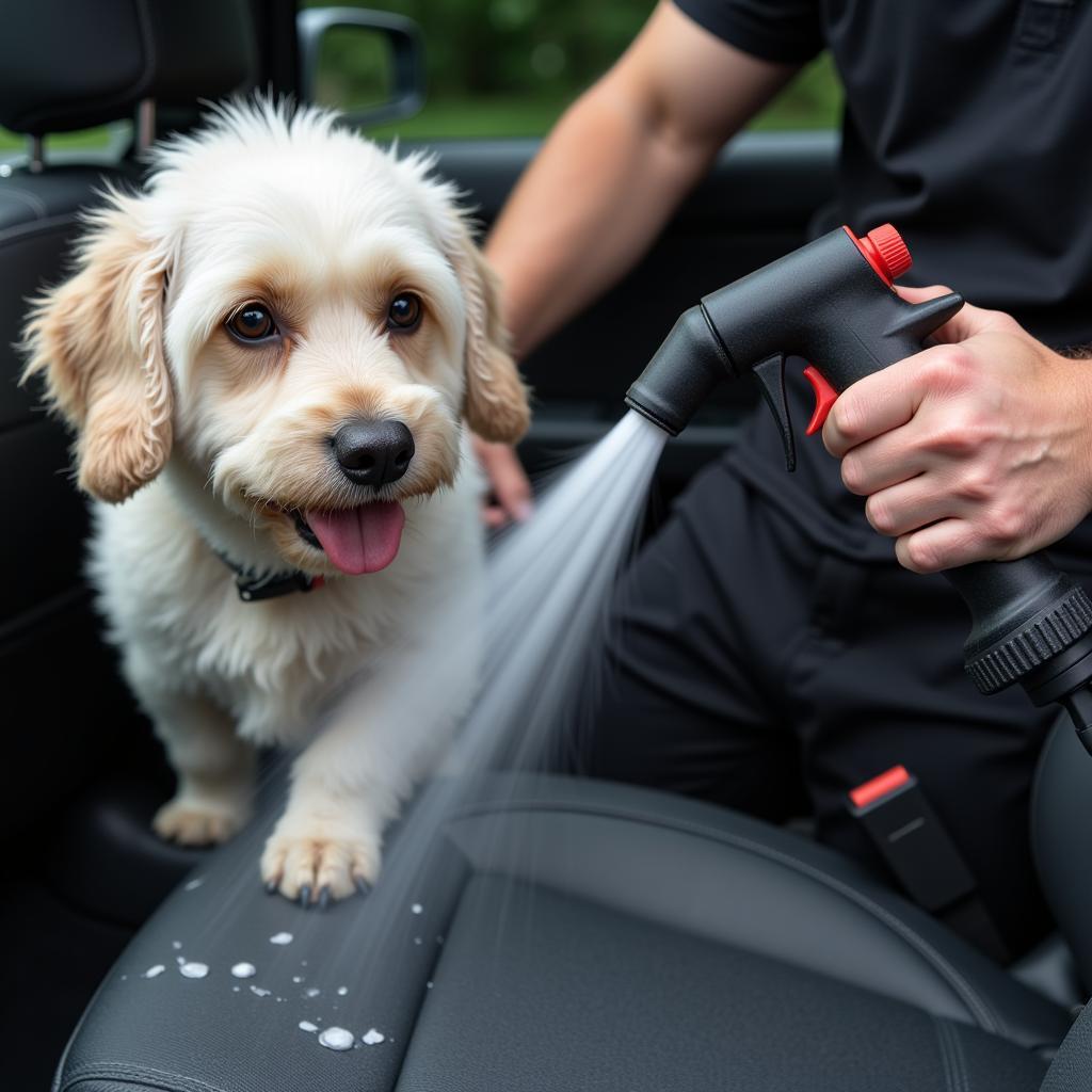 Removing Dog Hair with Compressed Air