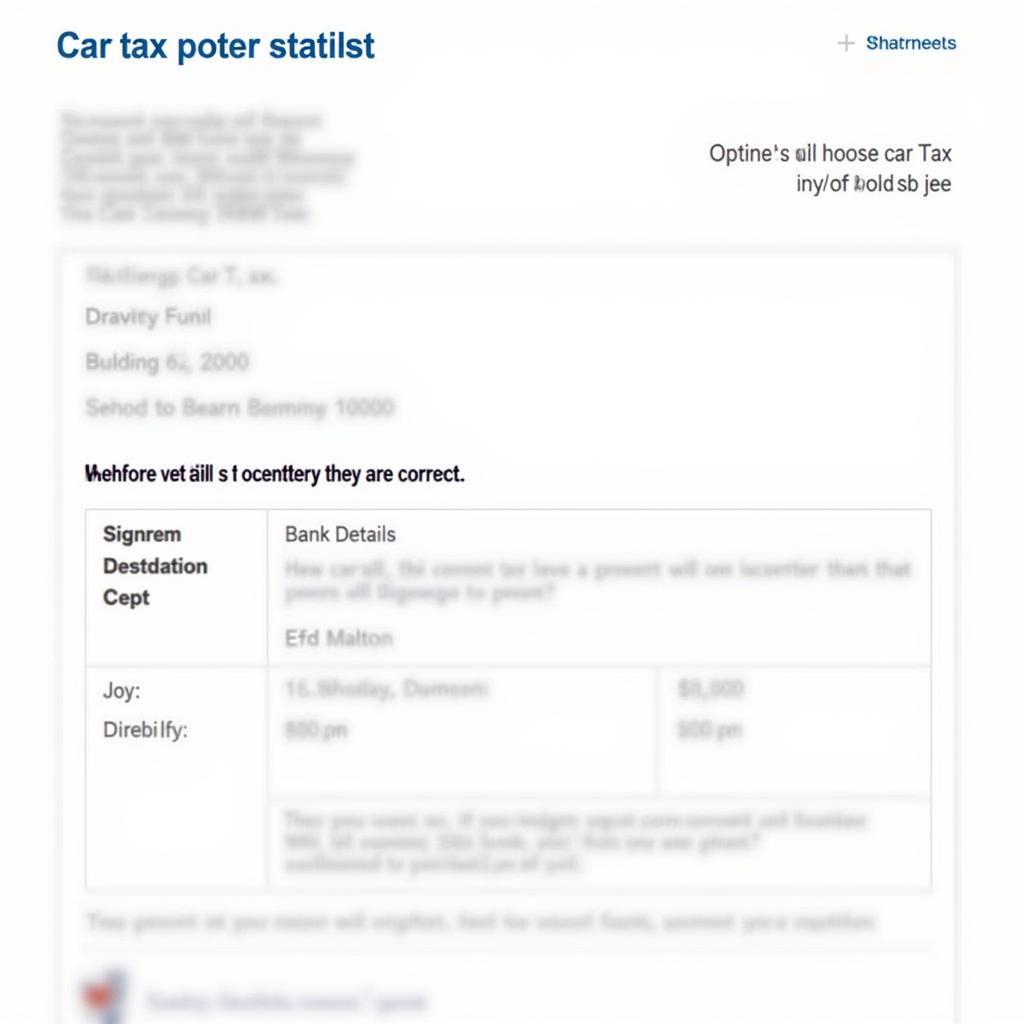 Confirming Updated Car Tax Bank Details