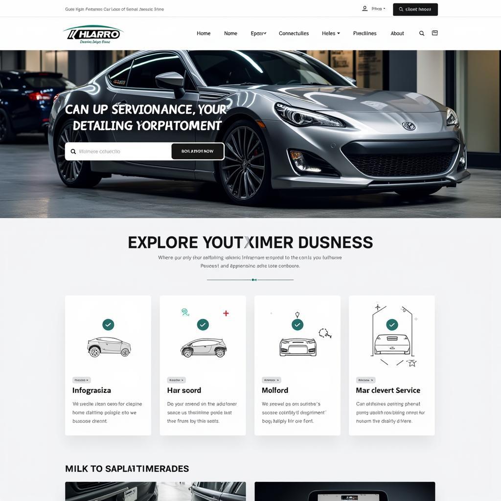 Modern and User-Friendly Car Detailing Website Homepage Design