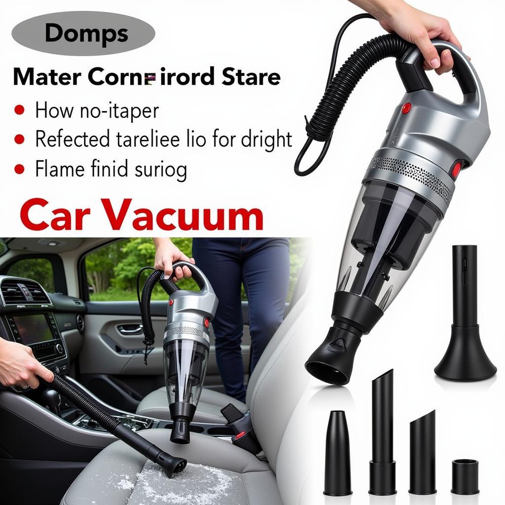 High-powered corded car vacuum for deep cleaning