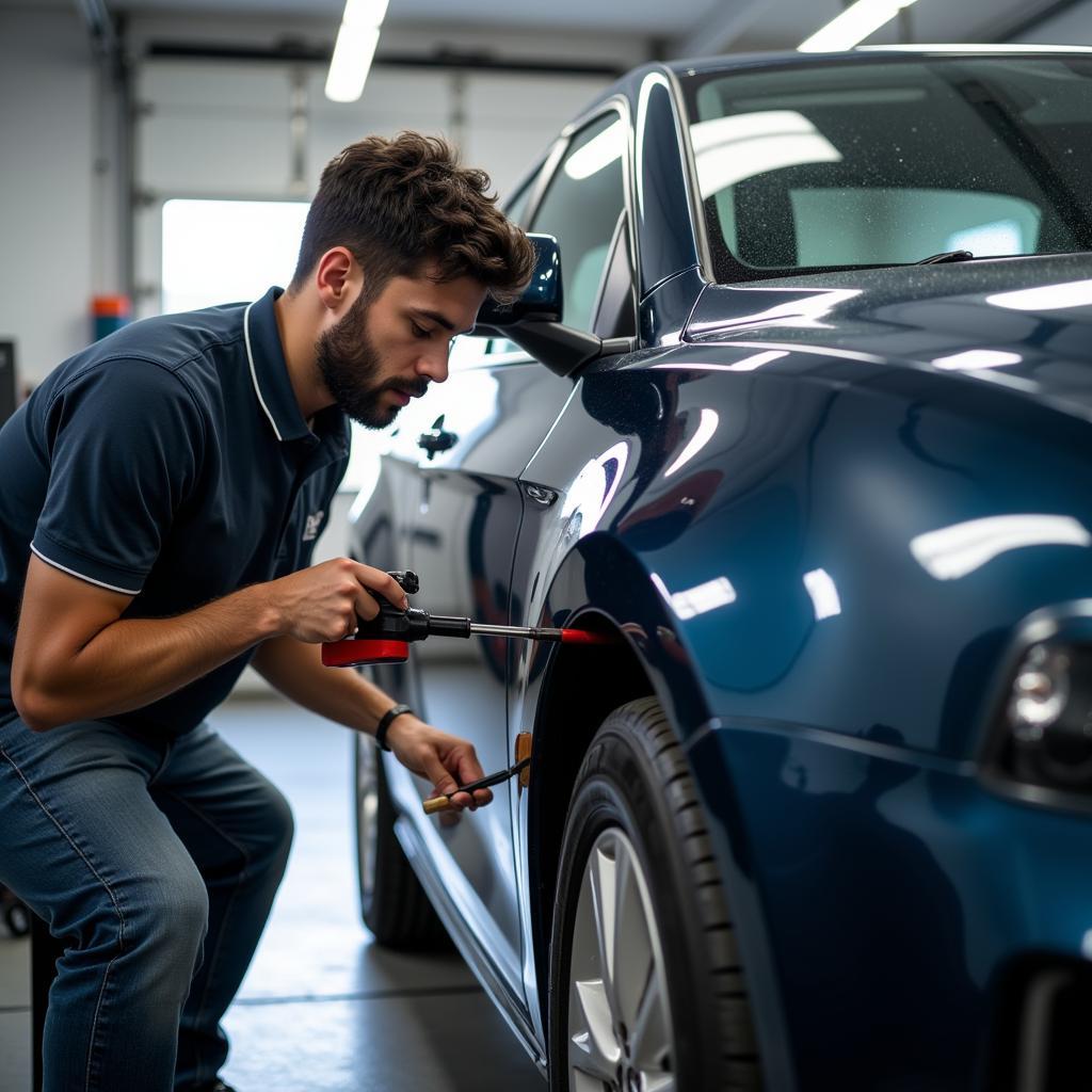 Professional Crestview Car Detailer Performing Paint Correction