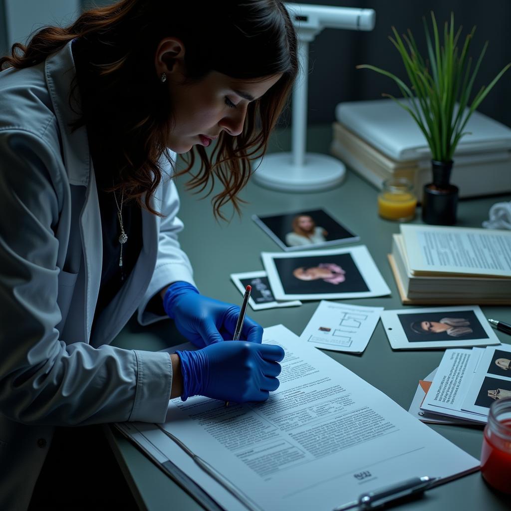 Criminal Profiler Analyzing Crime Scene Evidence