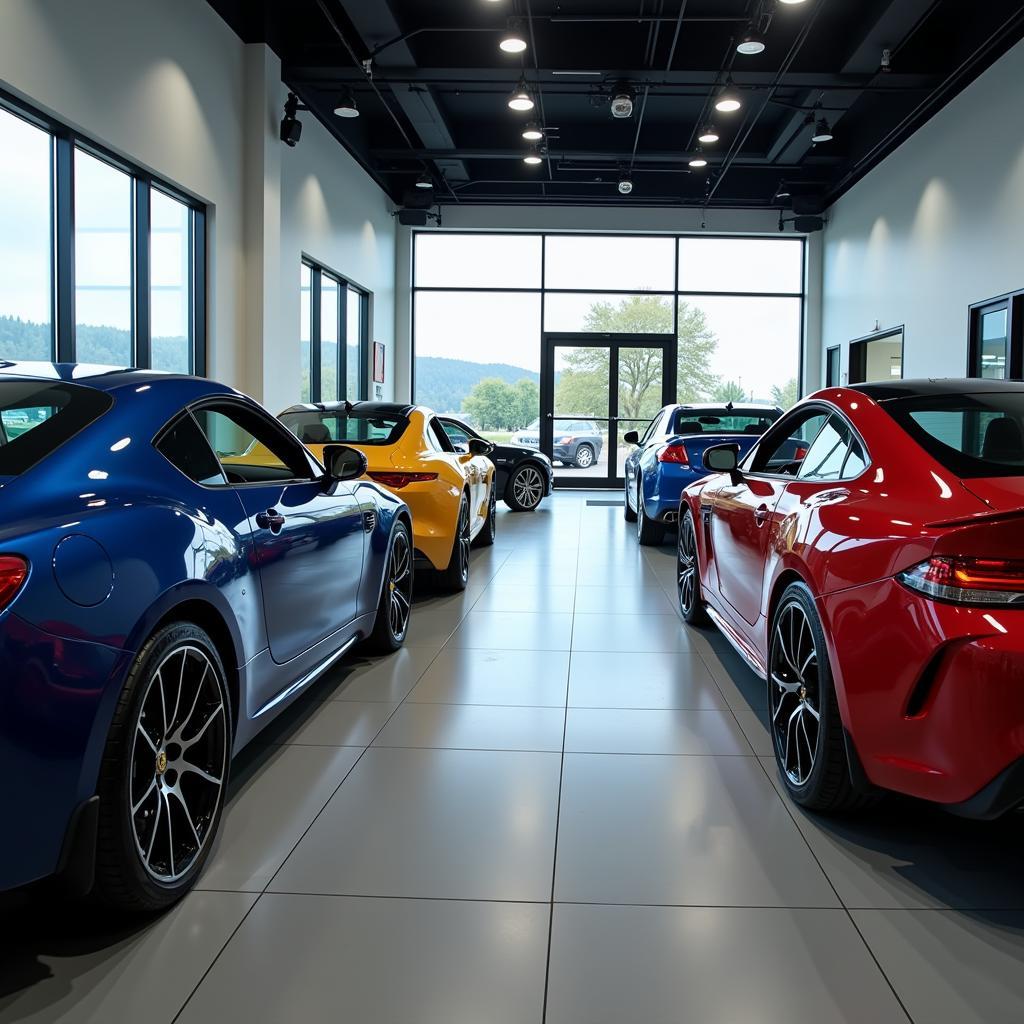 Dealership Showroom with Detailed Cars