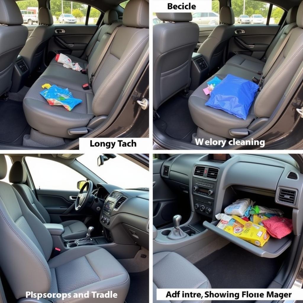 Decluttering a car interior before detailing