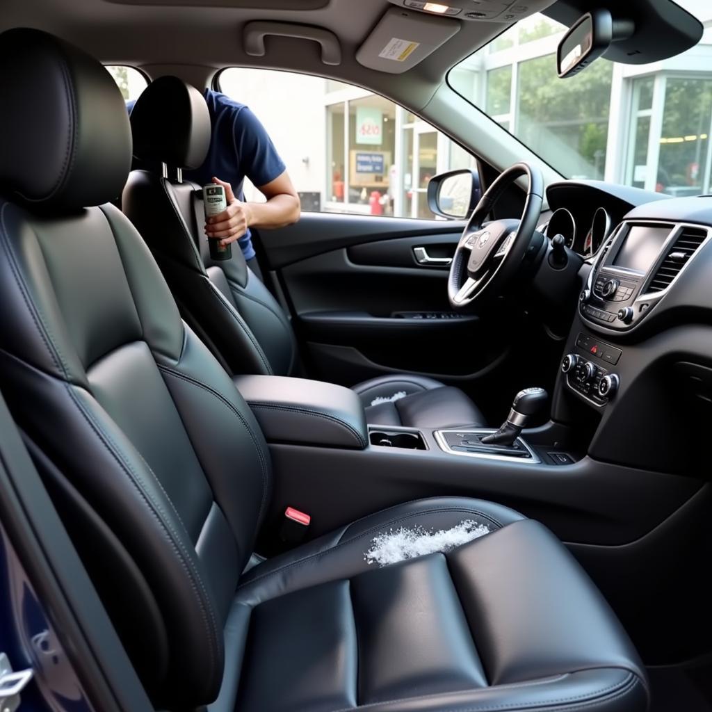 Interior car cleaning in Dedham