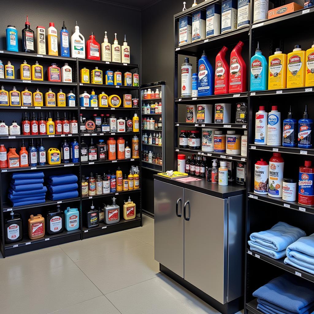 Inside a dedicated car detailing supply store