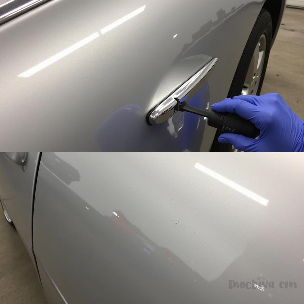 Deep Paint Scratch Repair During Car Detailing