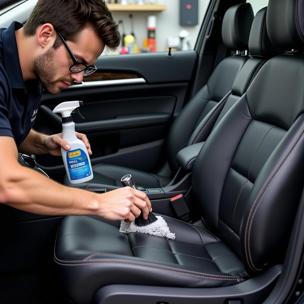 Interior detailing at a detail auto car shop