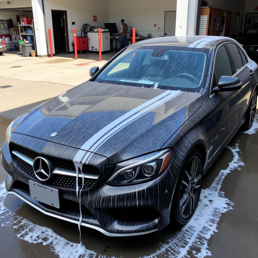 Exterior of a car being detailed at a car wash in Burleson