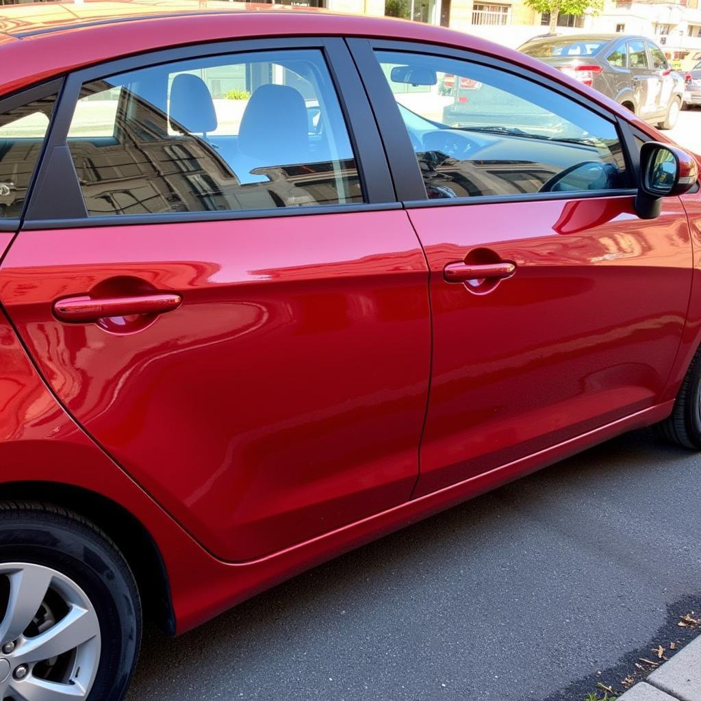 Exterior detail of a car after a wash in Madison, WI