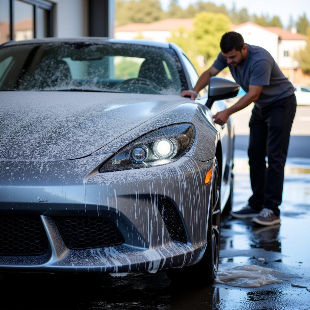 Exterior car cleaning at a detail car wash in Paso Robles